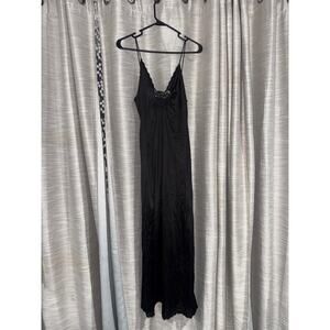 Vanity Fair Maxi Slip Dress Womens Medium Y2K Vintage USA Made Whimsigoth Lace